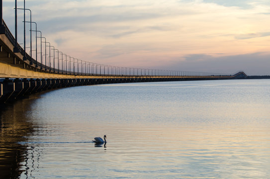 Calm evening by the bridge