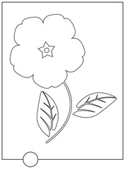 Coloring book with cute flower