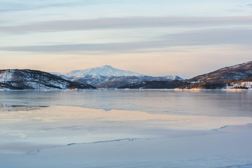 Winter landscape of Lofoten Islands