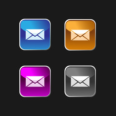 Email icon on square colored buttons