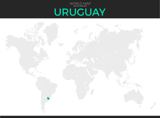 Fototapeta na wymiar Oriental Republic of Uruguay Location Map