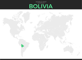 Fototapeta na wymiar Plurinational State of Bolivia Location Map