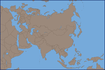 Empty Political Map of Asia