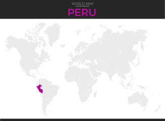 Fototapeta na wymiar Republic of Peru Location Map