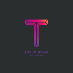 Letter T logo icon gradient design template. Vector illustration.