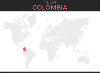Fototapeta na wymiar Colombia Location Map