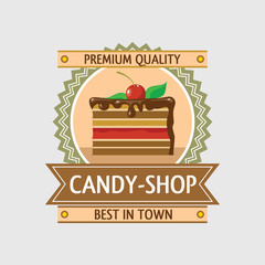 Сake label. Vector colored illustration.