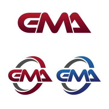 Modern 3 Letters Initial logo Vector Swoosh Red Blue gma