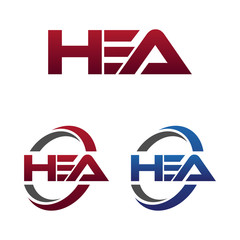 Modern 3 Letters Initial logo Vector Swoosh Red Blue hea