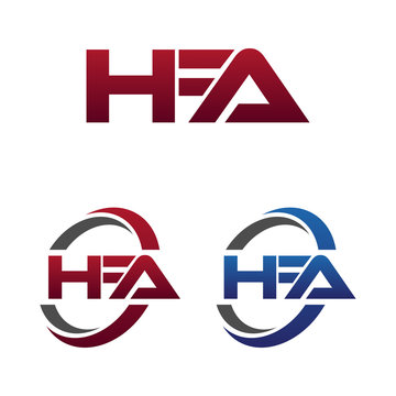 Modern 3 Letters Initial logo Vector Swoosh Red Blue hfa