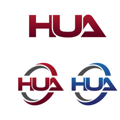 Modern 3 Letters Initial logo Vector Swoosh Red Blue hua