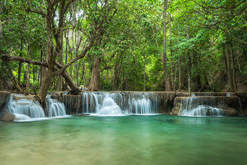 Fototapeta premium Erawan waterfall , Loacated Karnjanaburi Province , Thailand