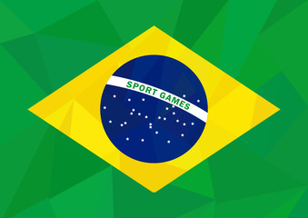 Fototapeta premium brazil flag low poly sport