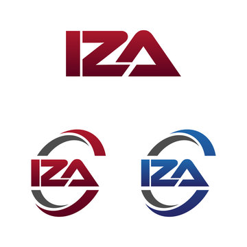Modern 3 Letters Initial logo Vector Swoosh Red Blue iza