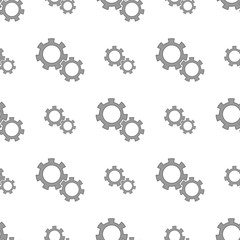 Gears Isolated on White Background. Seamless Gears Pattern