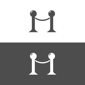 Icono catenaria para eventos sobre fondos blanco y negro