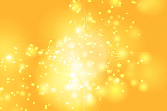 Abstract gold background with rays and bubbles