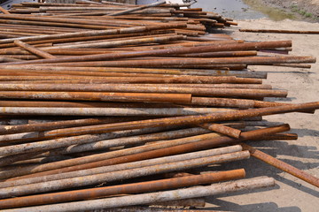 Rusty steel pipe