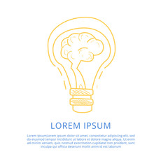Electric Bulb With Brain Inside Illustration