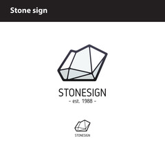 sign  polygonal stone