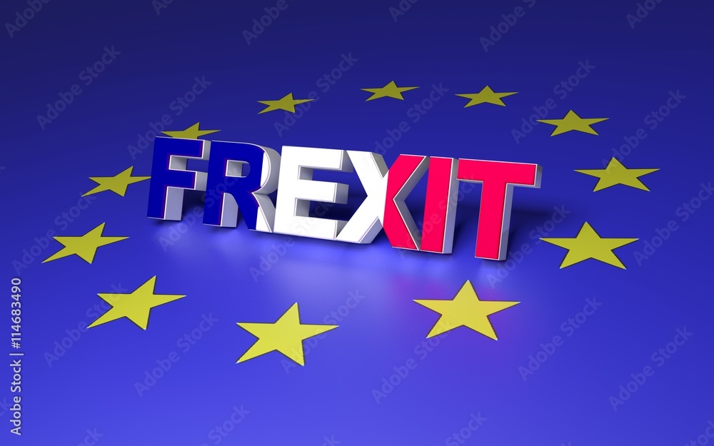 Poster concept image for france leaving eu. 3d rendering.