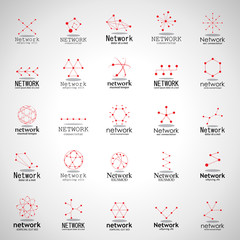 Network Icons Set - Isolated On Gray Background - Vector Illustration, Graphic Design. For Web, Websites,Apps, Print, Presentation Templates, Mobile Applications And Promotional Materials