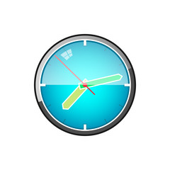 Watch, Wall Clock Isolated on White Background, Vector Illustration