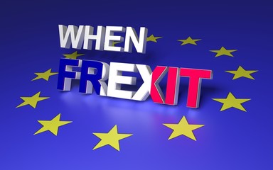 Concept image for France leaving EU. 3D rendering.