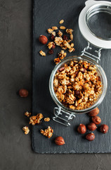 Obraz na płótnie Canvas Homemade granola with nuts
