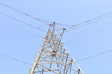 High voltage electric tower line