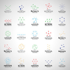 Network Icons Set - Isolated On Gray Background - Vector Illustration, Graphic Design. For Web, Websites,Apps, Print, Presentation Templates, Mobile Applications And Promotional Materials