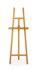 wooden easel with blank canvas