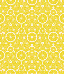 Seamless kaleidoscope  pattern from lemons
