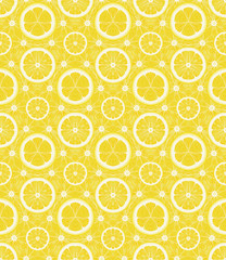 Seamless kaleidoscope  pattern from lemons