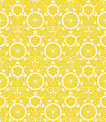 Seamless kaleidoscope  pattern from lemons