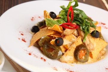 Salad with Mexican style nachos