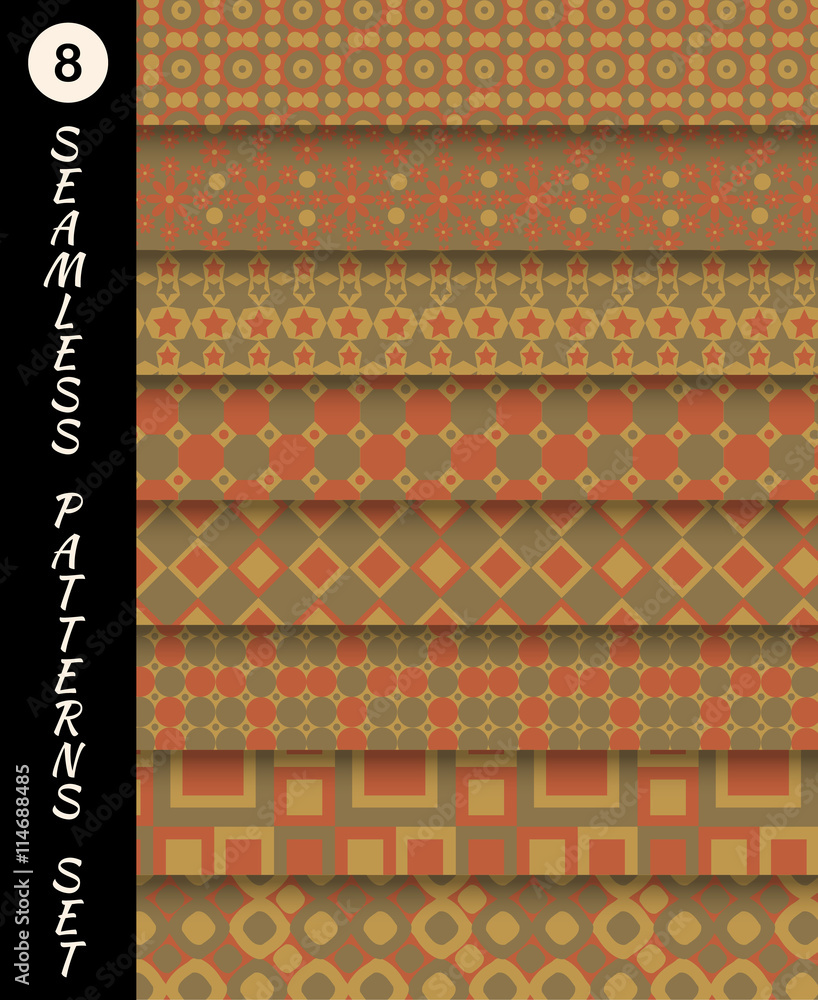 Aufkleber seamless patterns set