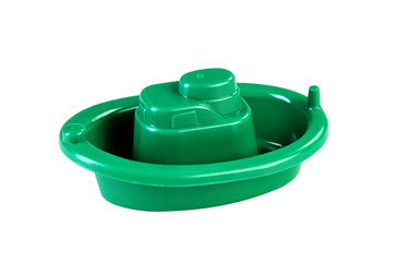 Plastic Toy Boat on White Background