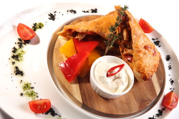 roll out the onion and meat