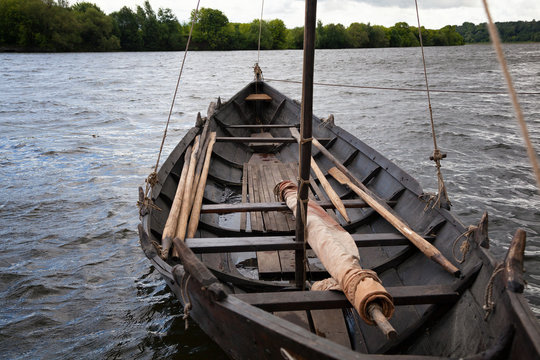 old wooden boat afloat, in good condition