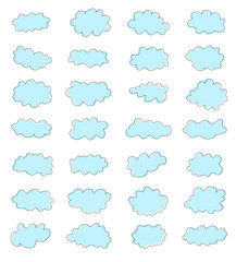 Different set of clouds, clouds collection vector illustration