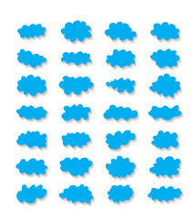 Different set of clouds, clouds collection vector illustration