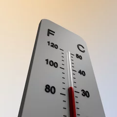 Fotobehang Thermometer - warm © emieldelange