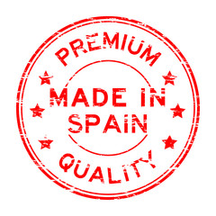 Grunge red premium quality and made in spain stamp