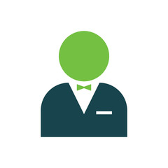 man avatar Flat icon and Logo  green, blue color