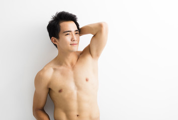 Fototapeta premium Close up portrait of handsome young man