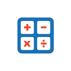 Obraz premium calculator flat design logo and icon blue, orange