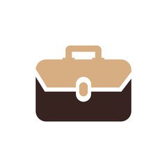 Bag Flat icon and Logo vector brown color