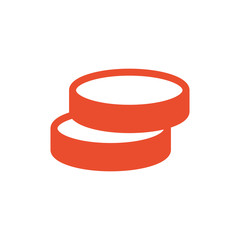 Coin Flat icon orange