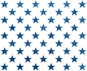 Pattern with dark blue watercolor stars.